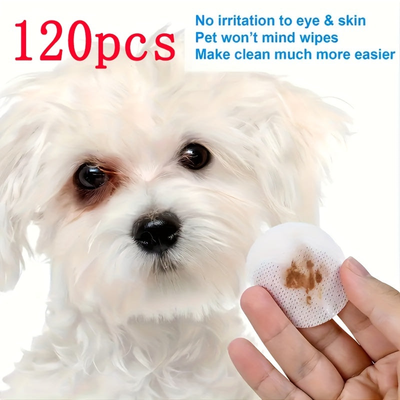 120pcs Pet Eye Wipes Tear Stain Removal for Dogs & Cats
