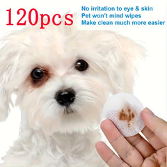 120pcs Pet Eye Wipes Tear Stain Removal for Dogs & Cats