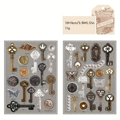 Industrial Retro Style Die Cut Stickers for Journal Materials