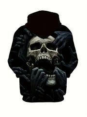 Men's Casual Skull Pattern Hoodie Hooded Sweatshirt