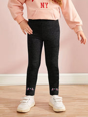 Toddler Girls Cat Graphic Leggings Casual Skinny Pants