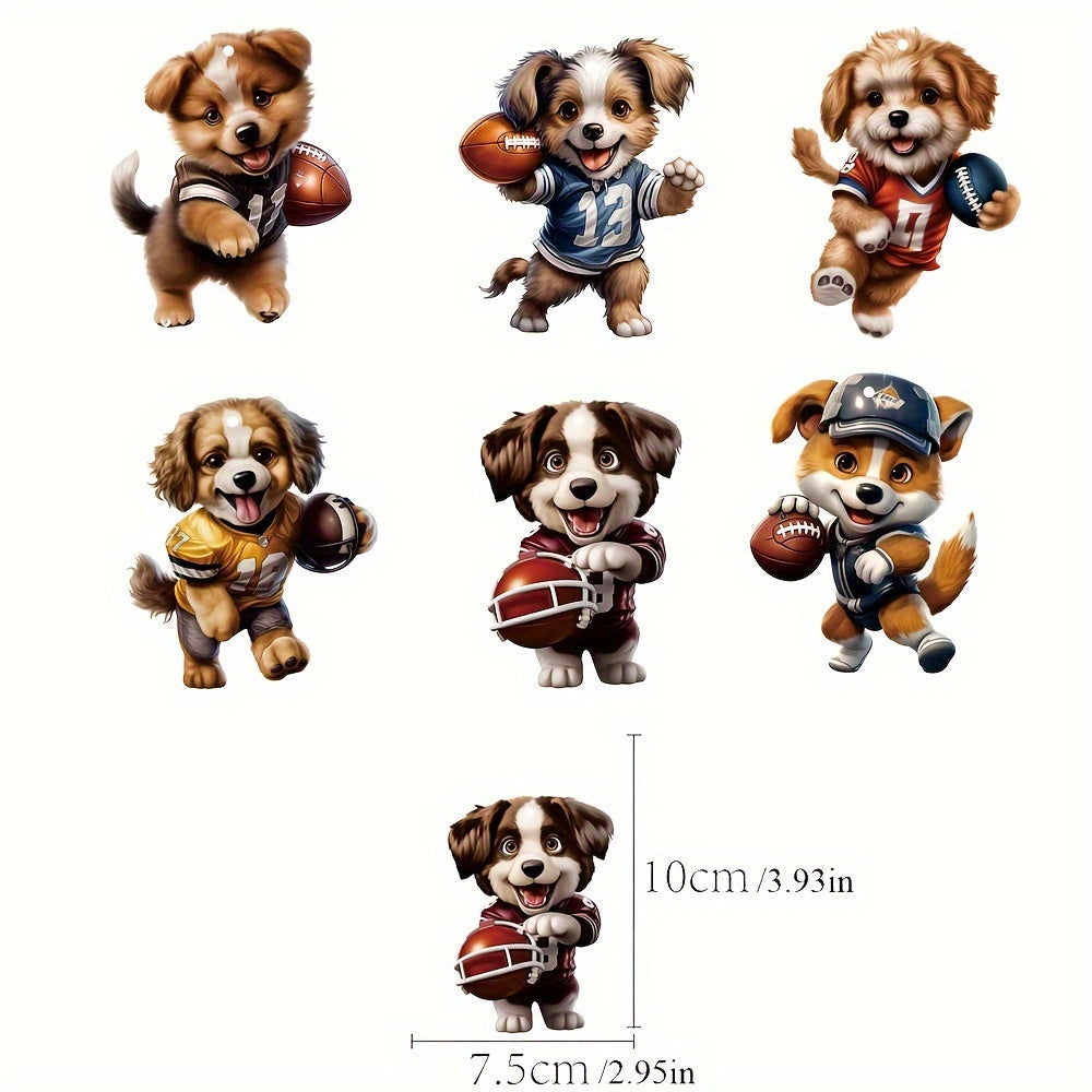 6pcs Dog Football Ornaments For Coach Gift School Football Team