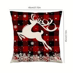 4pcs Christmas Tree Snowflake Pillow Covers for Home Decor