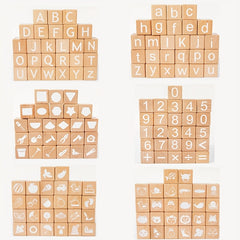 Wooden Alphabet Blocks Educational Toy for Learning ABCs Sensory Play