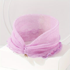 Glitter Ruffle Scarf Neckerchief Infinity Scarf Faux Pearl Headband