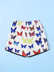 Toddler Girls Butterfly Print Shorts Elastic Waist Bottoms Baby Kids Clothes