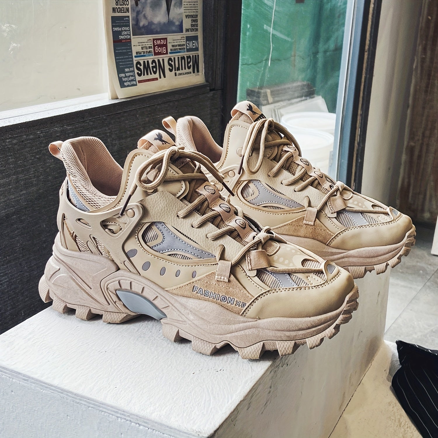 Men's Chunky Dad Sneakers Lace up Athletic Shoes