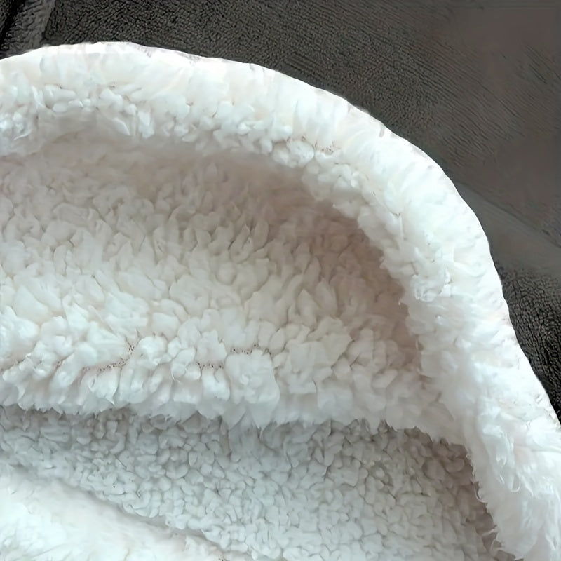Lamb Fleece Hooded Wearable Blanket Unisex Comfortable with Pockets