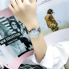 Casual Round Pointer Quartz Watch for Women and Men