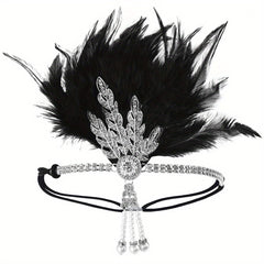 Faux Feather Alloy Rhinestone Headband 4876