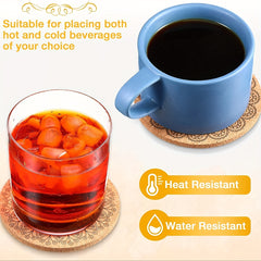 10pcs Cork Coasters Absorbent for Drinks Wooden Tabletop Protection