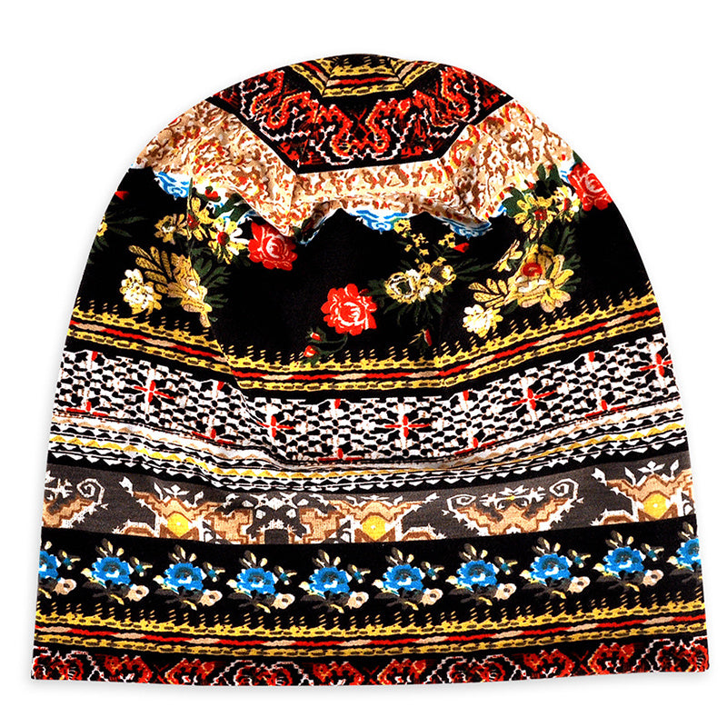 Retro Style Floral Printed Sun Hat Headwrap