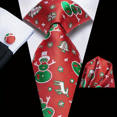 3pcs Jacquard Tie & Handkerchief & Cufflinks Sets For Men's Wedding