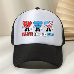 Men's Colorful Love Baseball Cap Mesh Sun Protection Trucker Hat