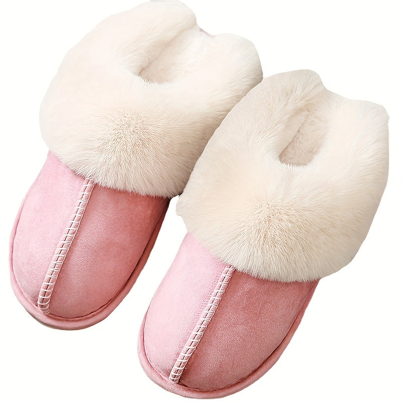 Women's Cozy Plush Home Slippers with Faux Fur Lining
