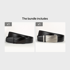 Men's Automatic Buckle PU Belt Embossed Belt