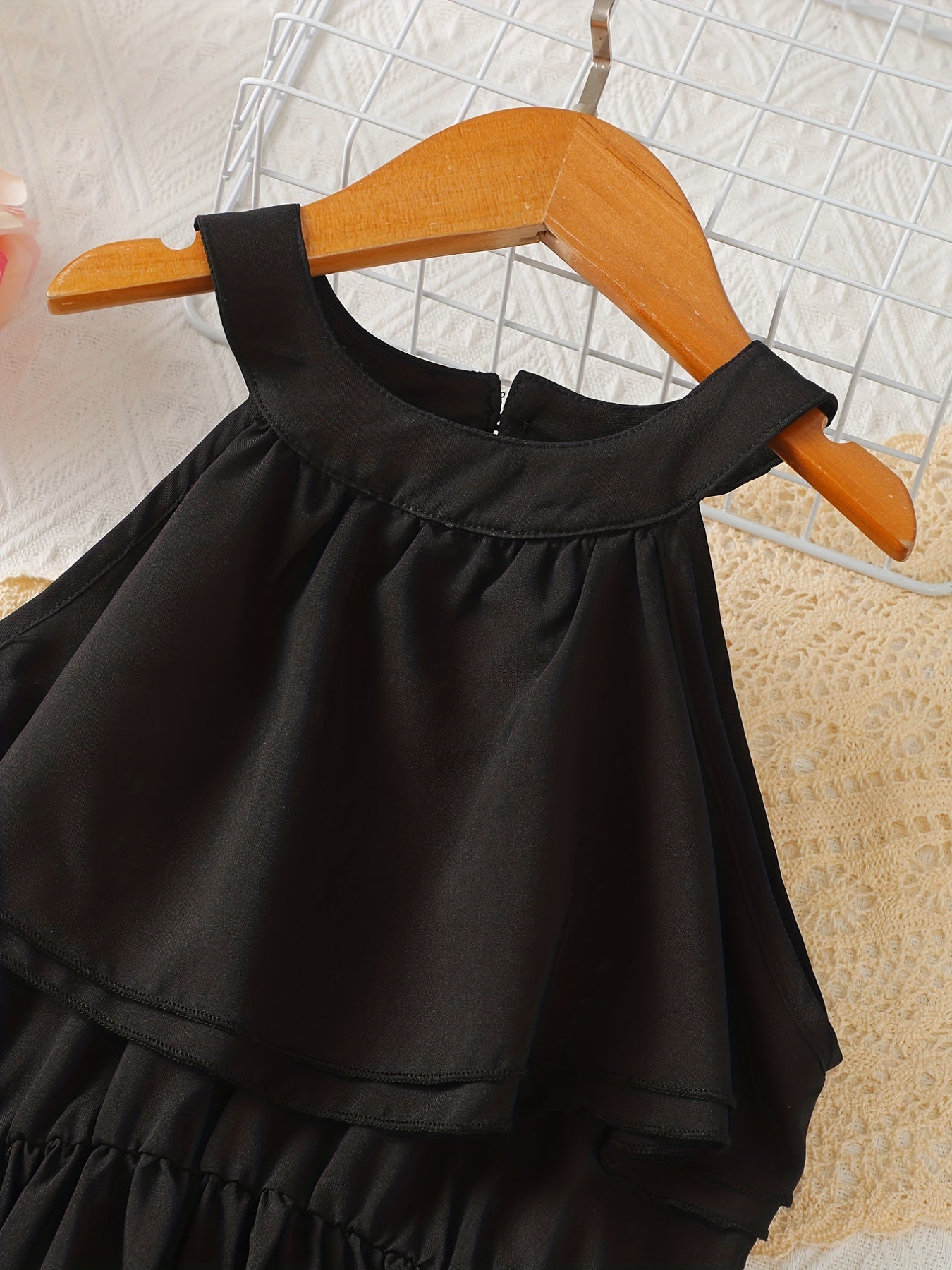 Toddler Girls Ruffle Trim Princess Dress For Party Beach Vacation