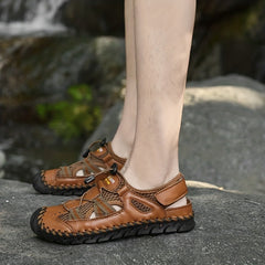 Men's Mesh Sandals Adjustable Draw String Casual Outdoor Walking Shoes
