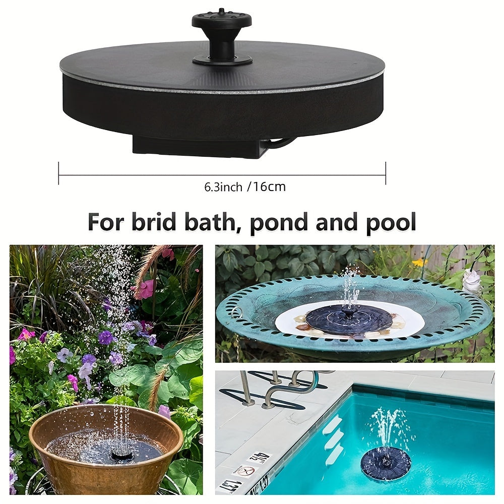 Solar Pond Fountain Pump 3.5W Bird Bath Water Fountain 6 Nozzles
