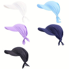 Lace Up Turban Baseball Cap Sun Hat Women's Head Scarf Bandana Visor Hats
