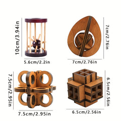 4pcs Brain Teaser Puzzle Locks Adult Party Novelty Toy Gift
