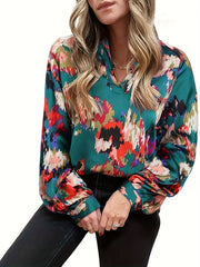 Tie Dye Lantern Sleeve Top