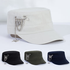 Butterfly Brooch Baseball Cap Solid Flat Hat Y2K Sun Hats Women