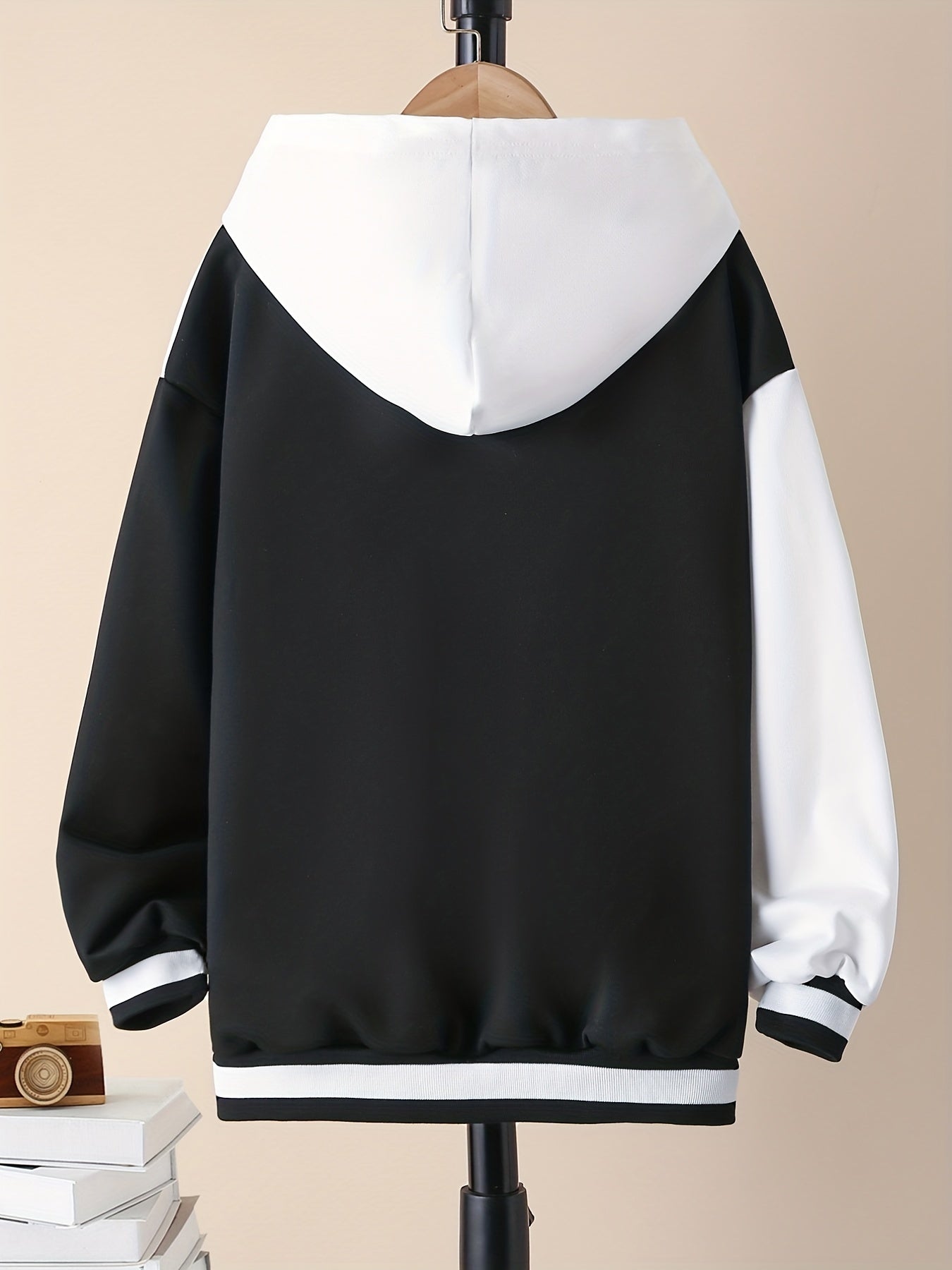 Boys Bear Print Baseball Jacket