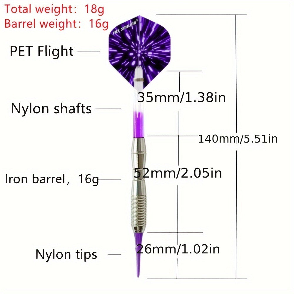 3pcs 18g Soft Tip Darts Colorful Electronic Darts