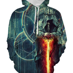 Men's Casual The Reaper Pattern Hooded Sweatshirt 3D Print Sports Hoodie