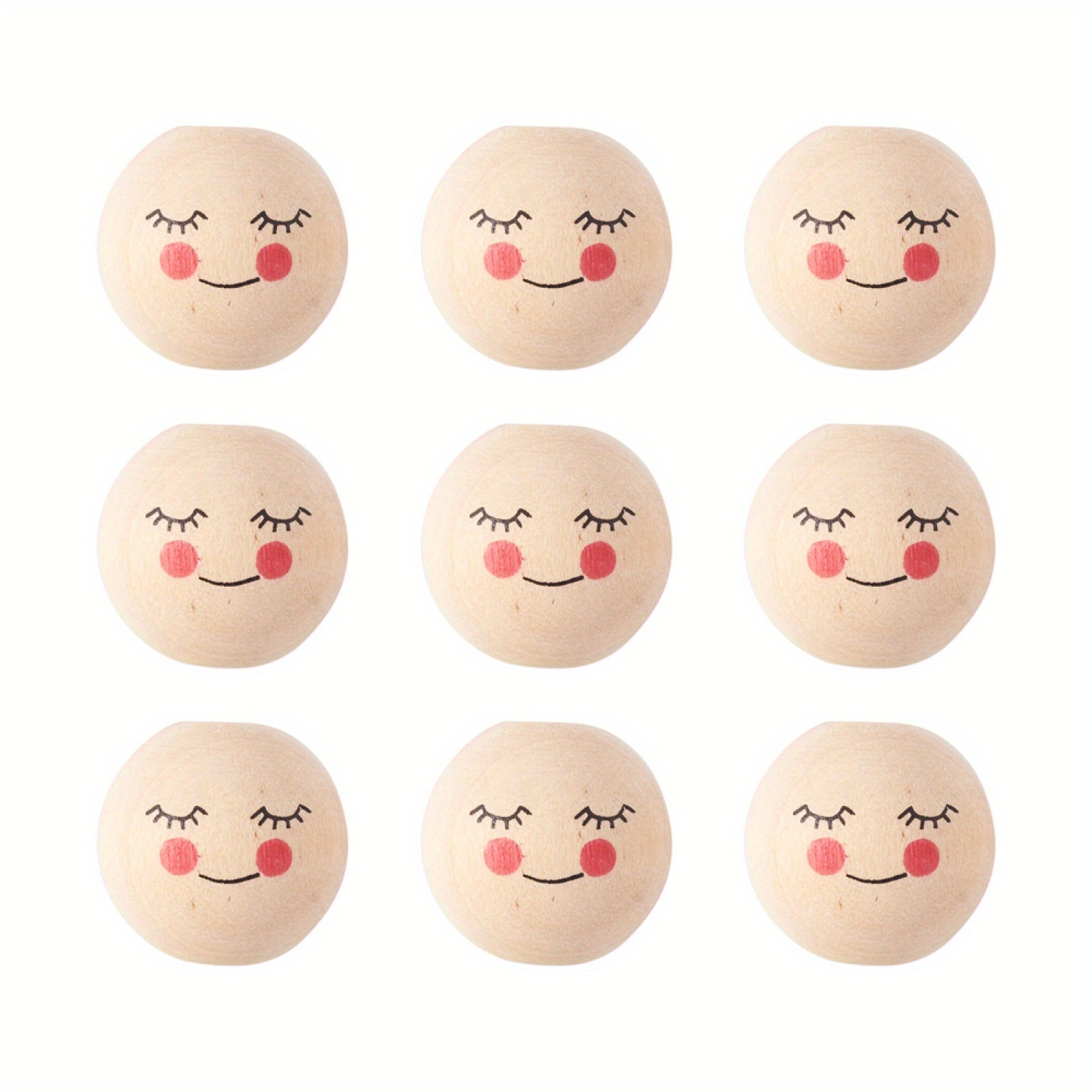 20pcs Large Hole Wooden Round Beads for DIY Decoration
