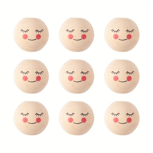 20pcs Large Hole Wooden Round Beads for DIY Decoration