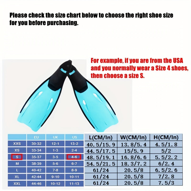 Men's Non Slip Snorkeling Fins - Soft & Comfortable Swim Fins