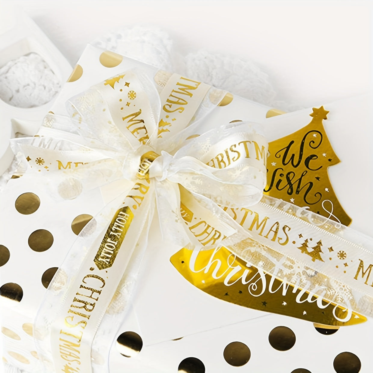 10pcs Bronzing Christmas Greeting Card Small Pendant Decoration