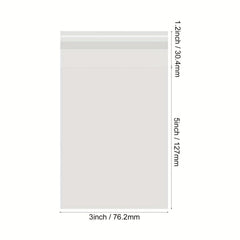 100 Clear Resealable Cellophane Bags for Cookies Candy Self Sealing