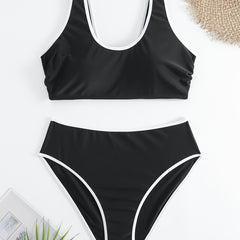 Bikini Set Women's Contrasting Padded Tank Bra Swimsuit