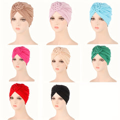 Braided Knot Turban Cap Beanies Ramadan Headwrap Lightweight Head Scarf
