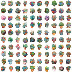 100pcs Succulent Series Stickers for Guitar Skateboard Phone