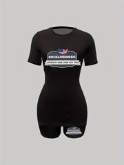 T-shirt & Shorts Set Casual Outfit Spring Summer Women's Clothing