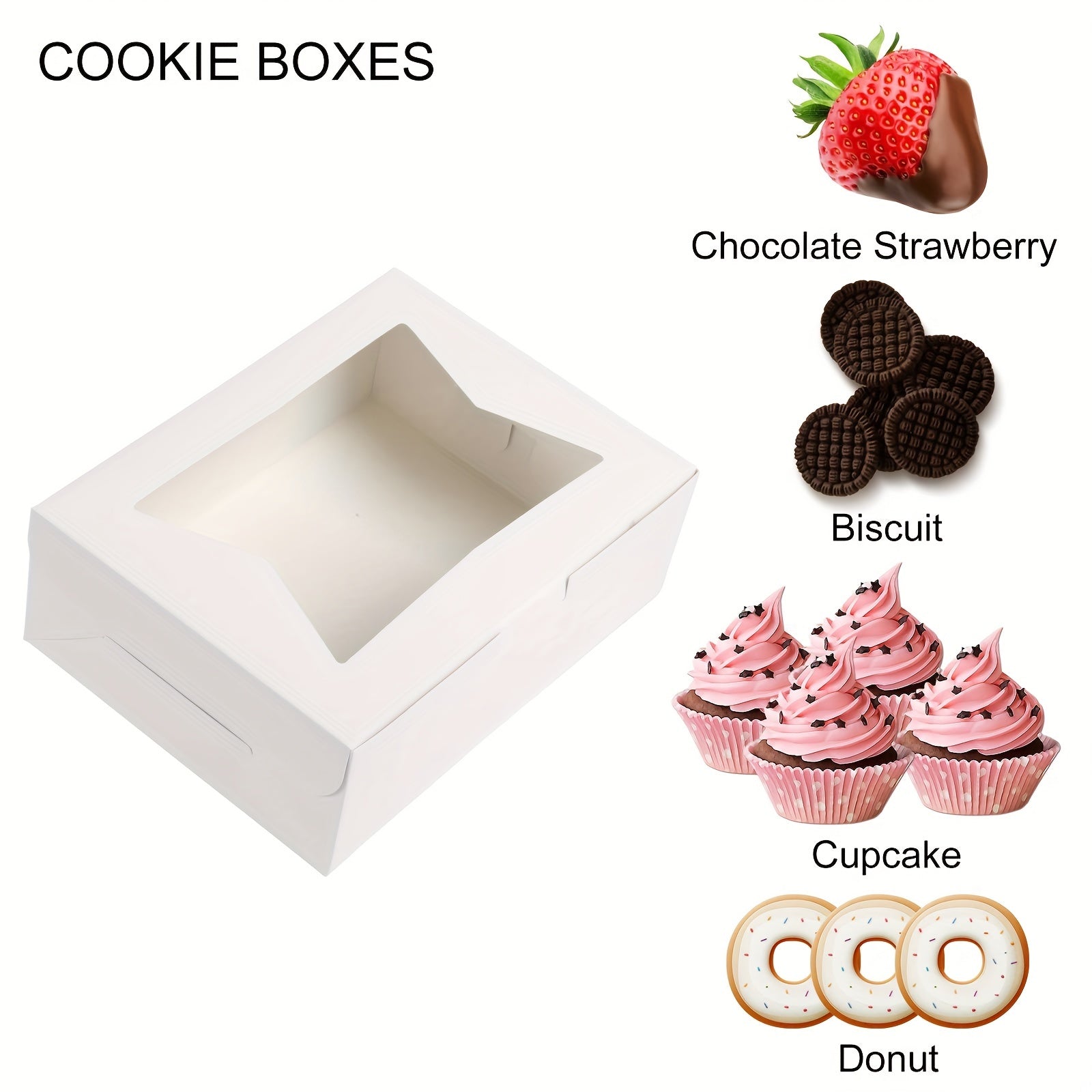36pcs Cookie Boxes with Windows for Gift, Pastries, Desserts