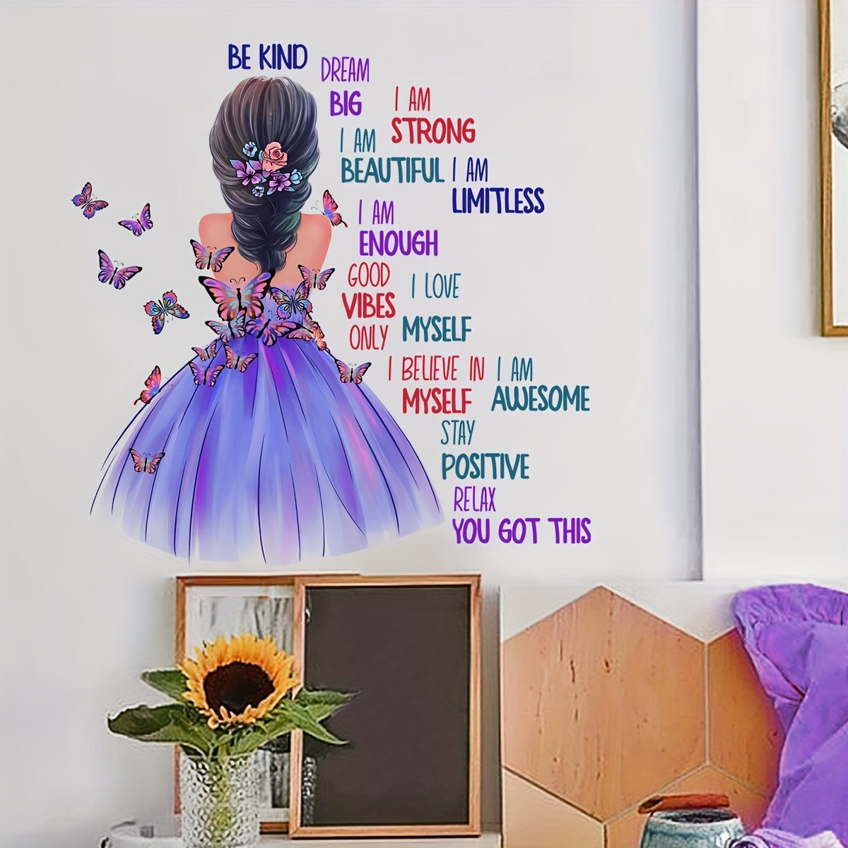 Butterfly Girl Wall Decals Colorful Butterflies With Quotes Stickers