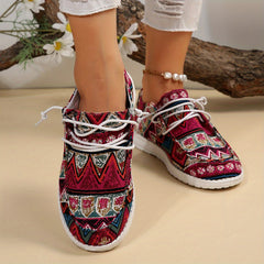 Ethnic Style Slip-On Boat Shoes for Women