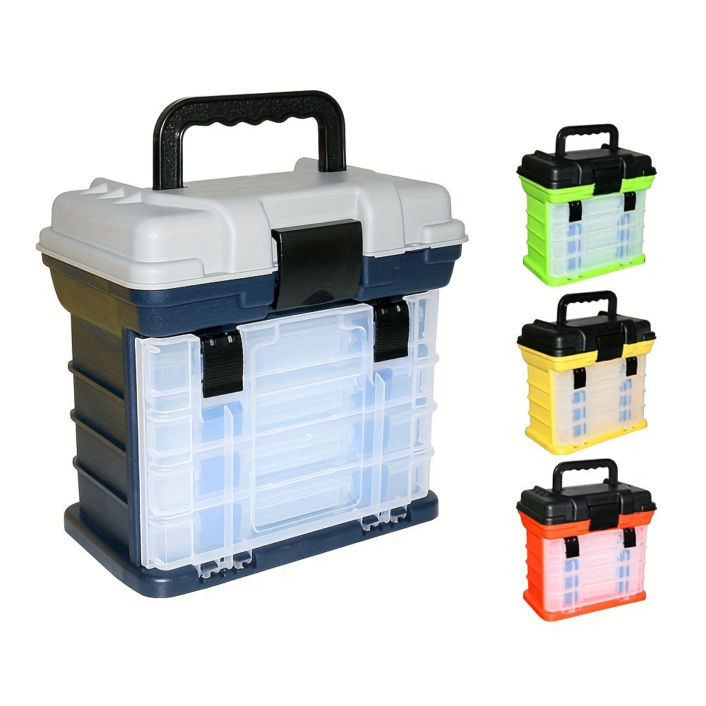 4-layer Portable Fishing Tool Box Plastic Accessories Storage Case