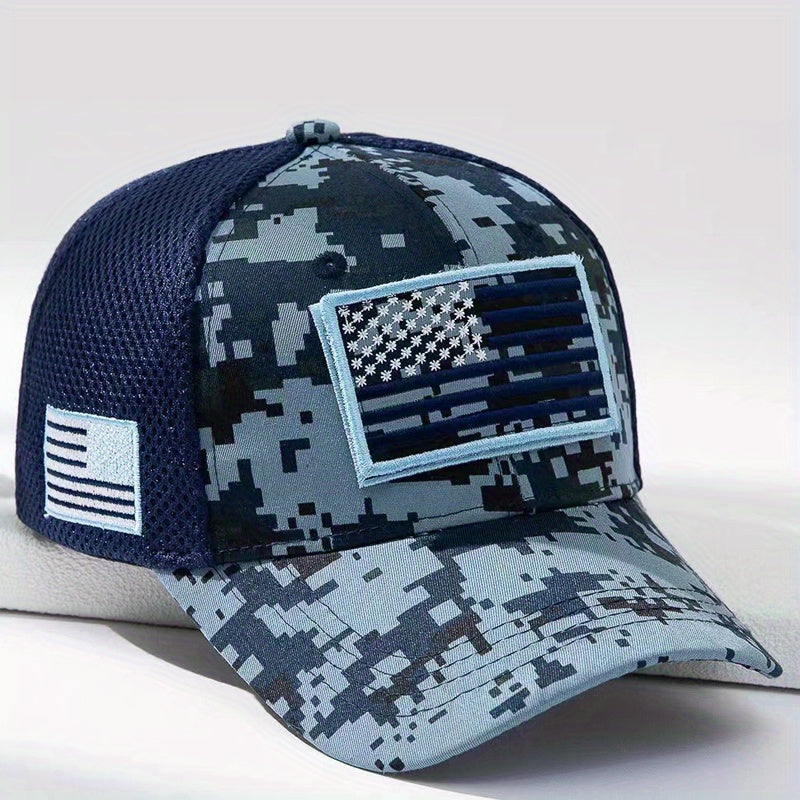 Camouflage Trucker Hat Flag Embroidery Baseball Cap Patriotic Dad Hats