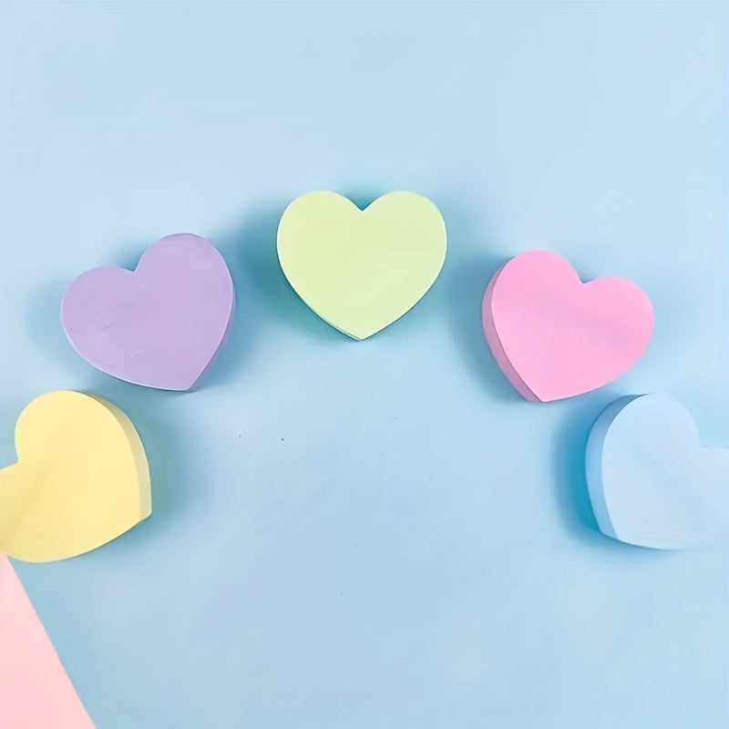 5pcs Heart Sticky Notes, 600 Total Pages