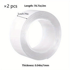 Clear Heavy Duty Double Sided Adhesive Tape Multipurpose Reusable & Removable