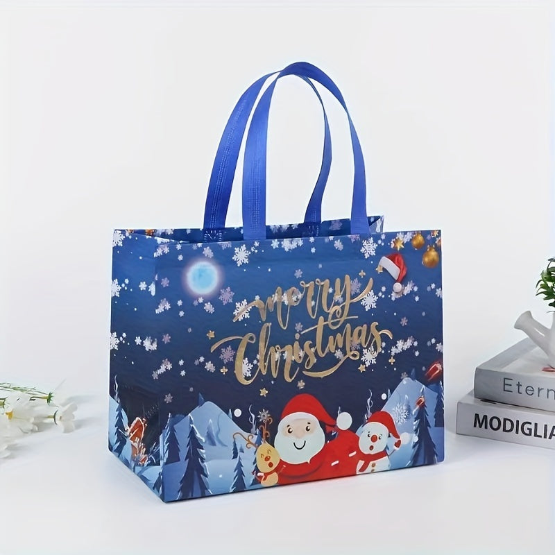 6pcs Christmas Gift Bags, Reusable Reinforced Handle Grocery Bags