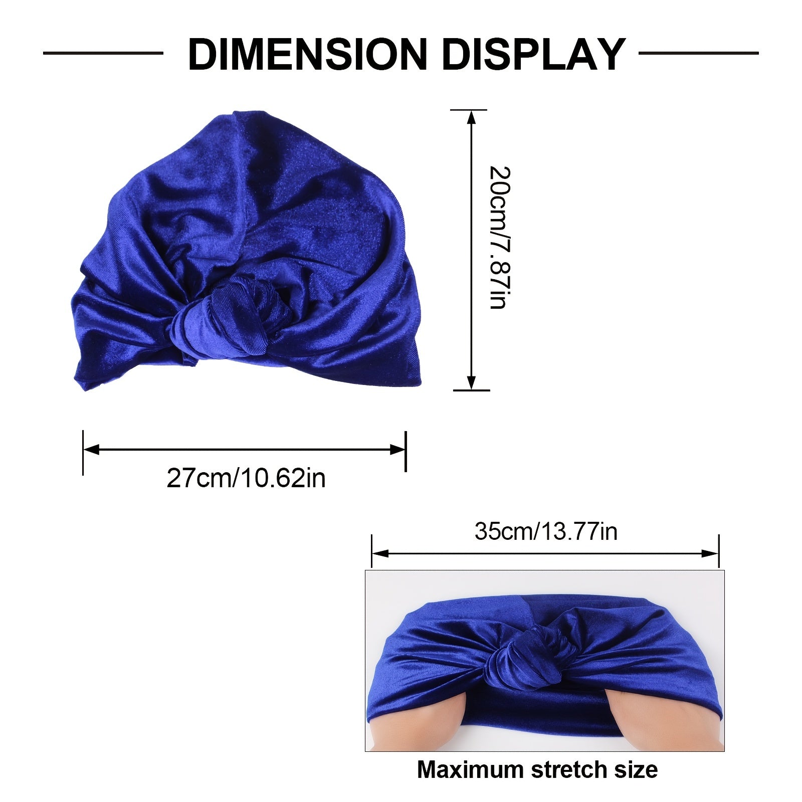 Solid Velvet Turban Cap Head Wrap Elastic Hijab Bonnet Chemo Hats