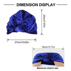 Solid Velvet Turban Cap Head Wrap Elastic Hijab Bonnet Chemo Hats