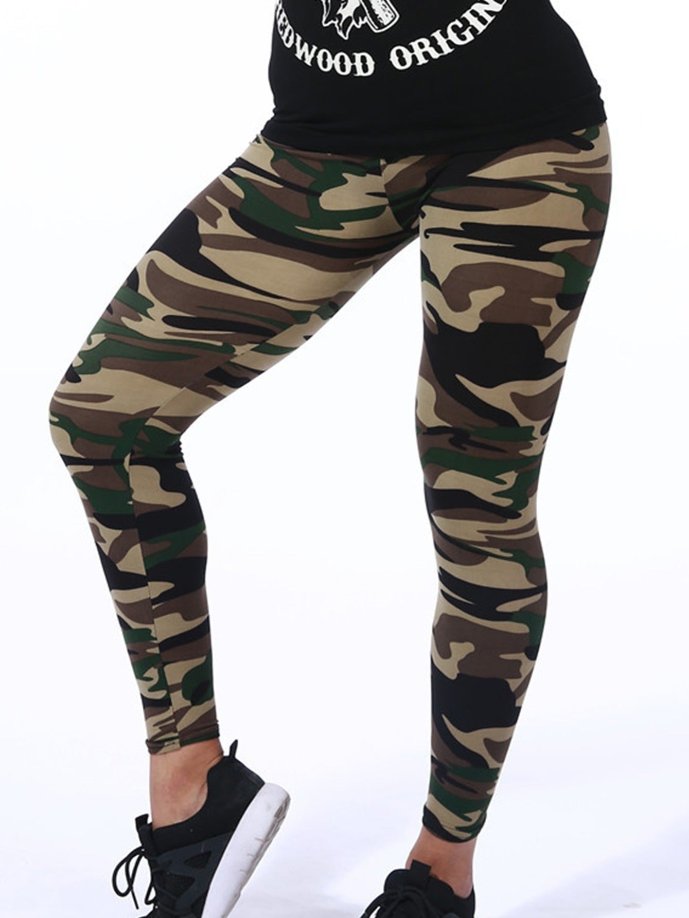 Sexy Camo Print Leggings High Waist Slim Fit Bottoms